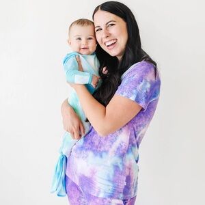 Little Sleepies Purple Watercolor Short Sleeve Pajama Top size XXL